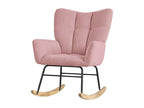 Domopure Pink Rocking Chair with Terry Cloth Cover and Steel Frame for Sleeping KYCL31712