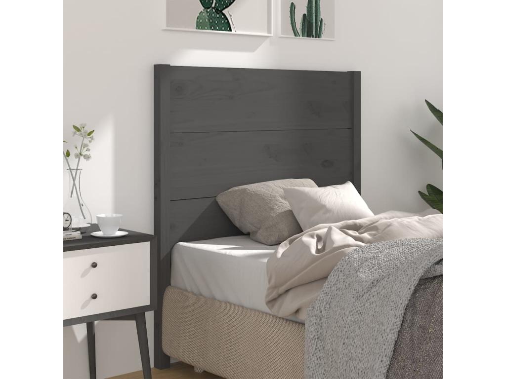 Grey Headboard 81x4x100 cm Solid Pine Wood VPWC51531
