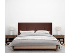 Domopure Smooth Faux Leather Headboard with Buttons 150x105cm with Legs for 150cm Beds - Chocolate AECL21431
