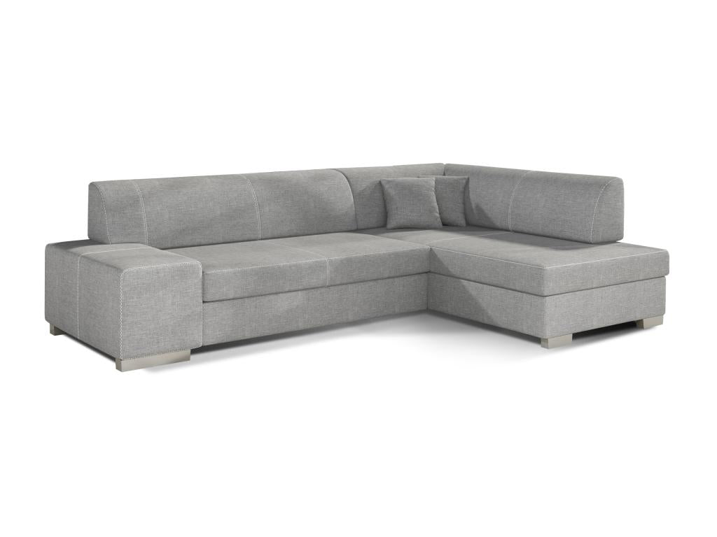 Domopure 272cm light grey fabric right-hand corner convertible sofa VPNP14376