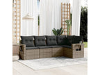 5-piece garden furniture set with grey resin wicker cushions UFNC20104