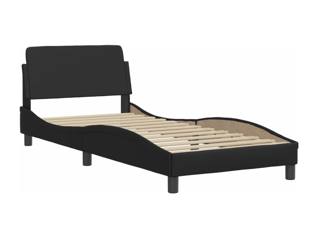 Bed with black mattress 80x200 cm faux leather XMCJ27287
