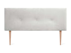 Domopure Smooth Velvet Headboard with Buttons 150x115 with Bed Legs 150/160 - White ATMA18307