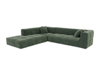 Domopure ULKR80485 Large Left-Facing Corner Sofa in Green Corduroy