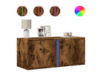Wall-mounted TV unit with LED high-decoration, smoked oak, 80x31x35 cm, OYFE40087
