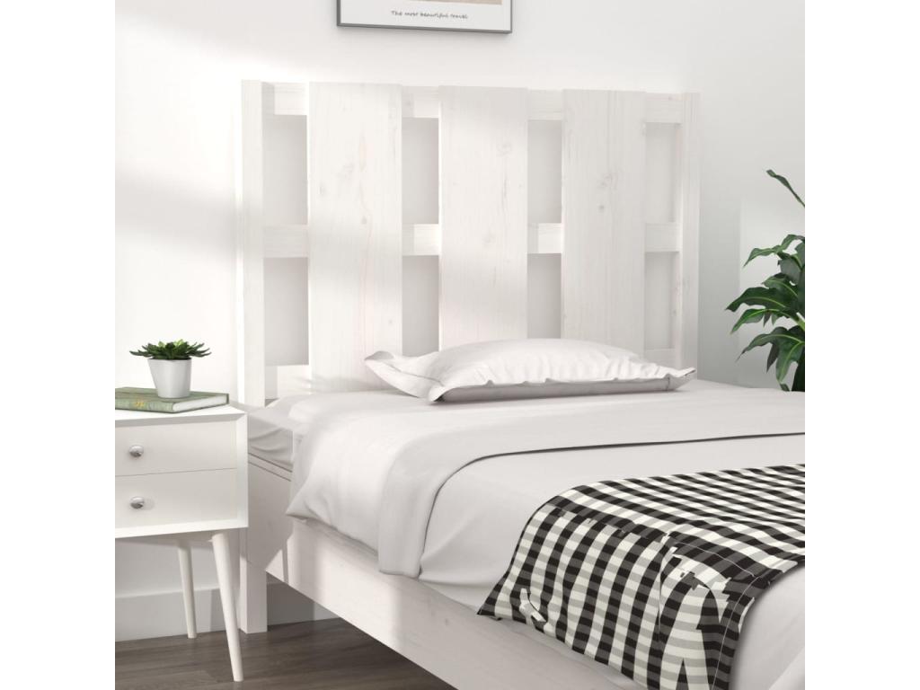 White headboard 105.5x4x100 cm solid pine wood RLLE87527