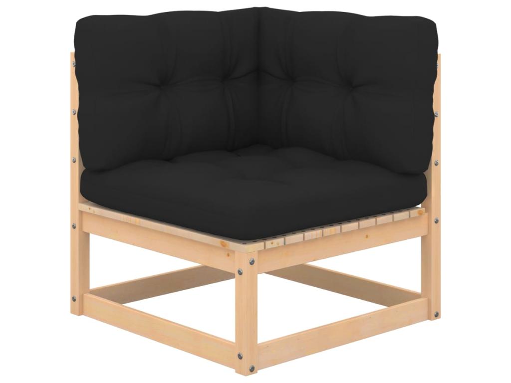 3-piece garden furniture set with cushions, solid pine wood, 2 BWIZ32472