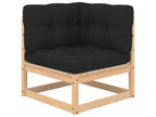 3-piece garden furniture set with cushions, solid pine wood, 2 BWIZ32472