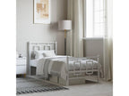 Metal bed frame with white headboard/footboard 75x190 cm MTPO33244