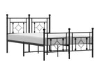 Metal bed frame with headboard and footboard, black, 120x190 cm, EHQM06968
