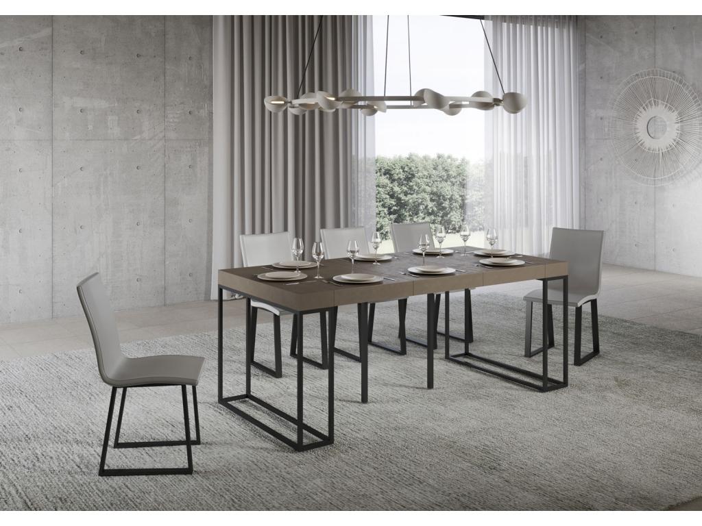 Extendable console 90x40/196 cm Epoca Small Premium Domopure Anthracite frame HKUV53691