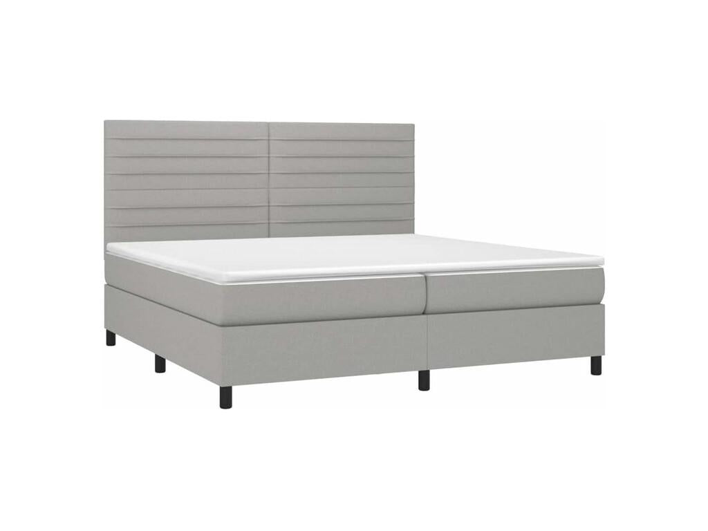 Decohaute bed base and mattress with LED light grey 200x200 PEWJ79085