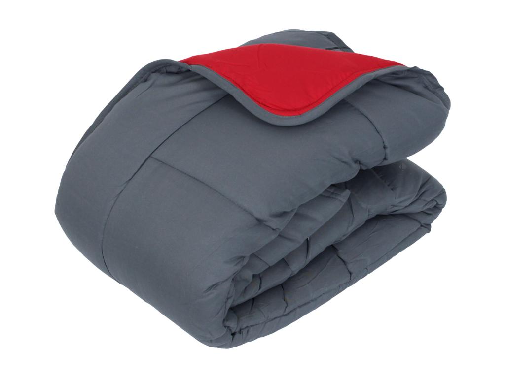 Decohaute two-tone winter duvet, 140x200 cm, grey/red, 400 g/m² polyester fiber filling, TSSV76198