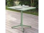 Garden table and 4 chairs in sage green metal - Domopure CIMM78279