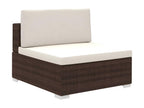 12-piece garden furniture set with cushions, brown woven resin, NWDC96474