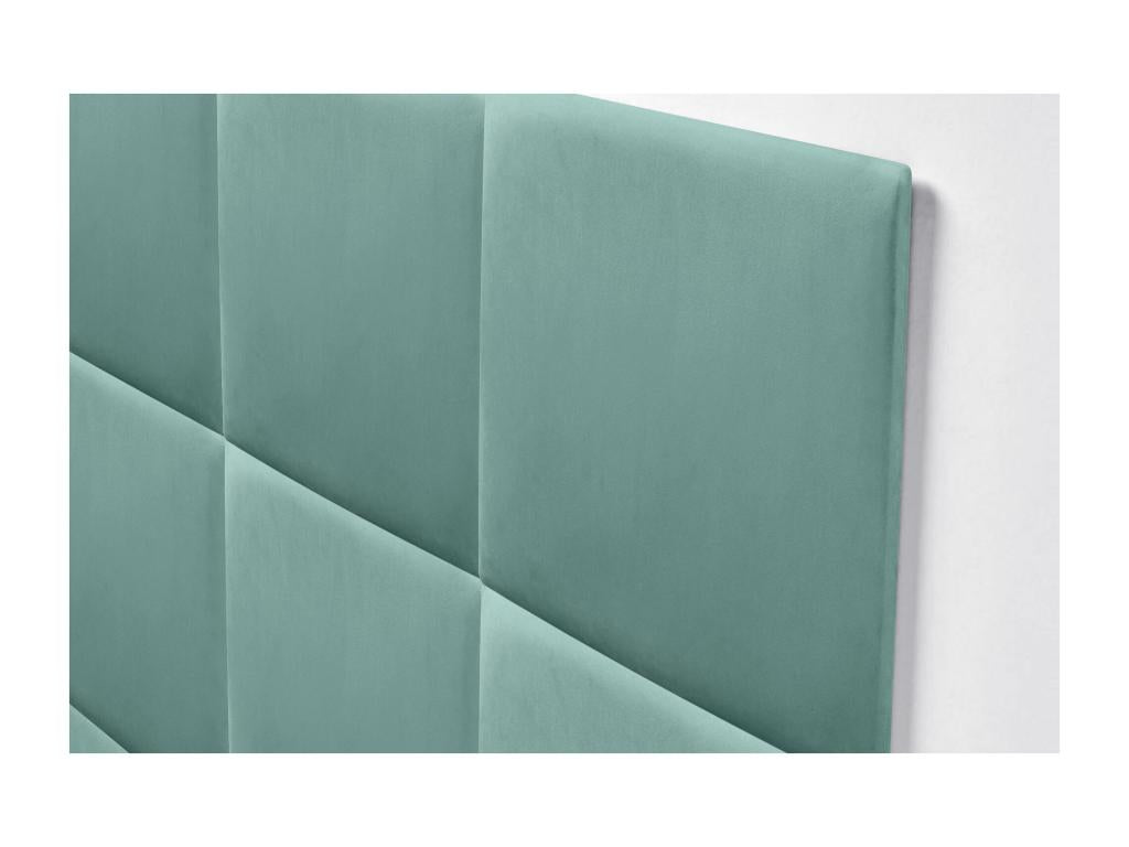 Decohaute Upholstered Headboard in High-Quality Velvet, Decohauteérieure composed of interchangeable self-adhesive panels for bedroom, turquoise, 110 cm, HJMS96275