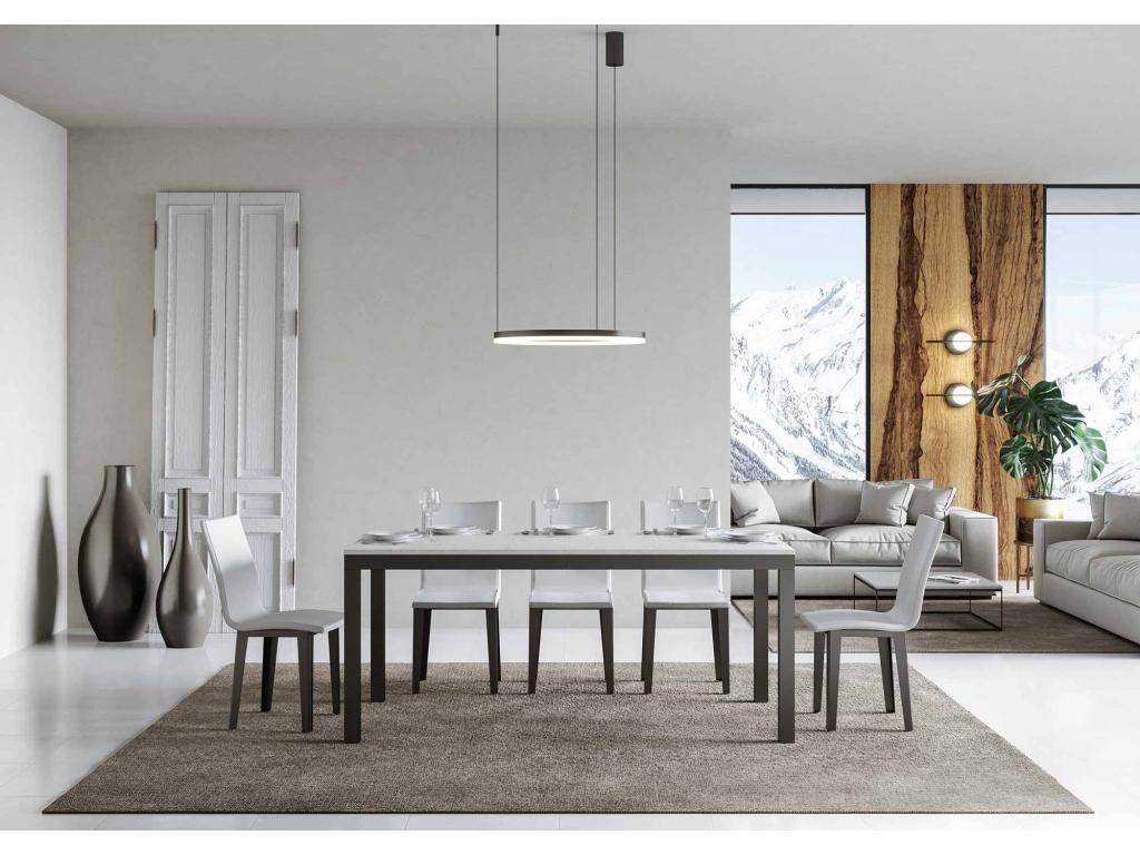 Extendable table 90x160/264 cm Everyday Evolution White Ash Anthracite frame WTIA43994
