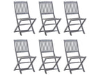 6-piece outdoor folding chairs with cushions, Chicyla wood, 25 CVCX69061