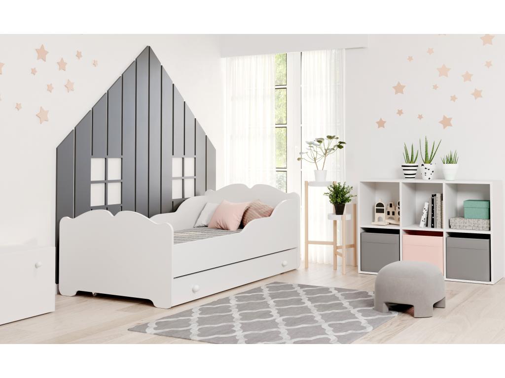 Decohaute children's bed with drawer, mattress and frame included - No graphic - 140 cm x 70 cm SBMP20514