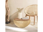 Decohaute - Round coffee table 65x65cm in beige rattan with removable top ETQH06782