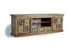 Handmade TV stand with tile details - Marrón. Giner y Colomer. 60x40x180 RWBB59527