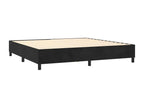 Upholstered bed base and mattress, black, 200x200 cm, velvet, 5 QCGF17703