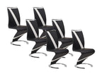 Set of 6 Domopure chairs - Black/white faux leather YIDI79061