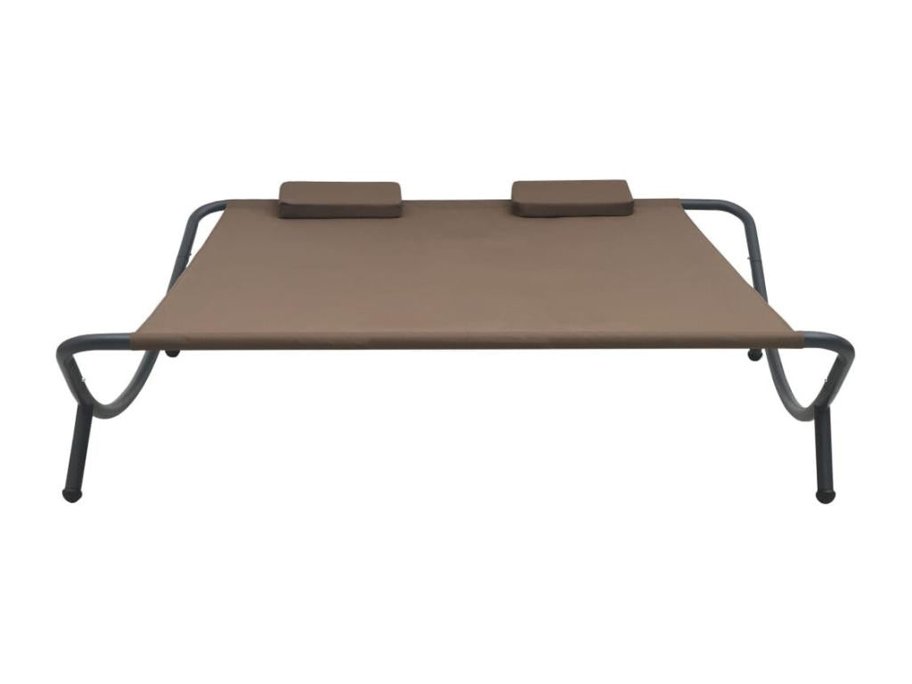 Outdoor chaise lounge, brown fabric, WNEW59227