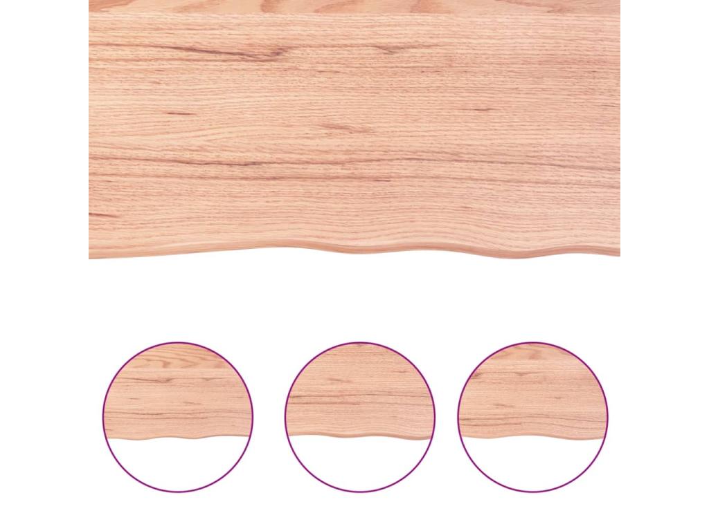 Light brown wall shelf 40x20x6 cm solid treated oak wood DSIO96836