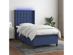 Decohaute bed base with mattress and LED light, blue, 80x200cm, fabric XHUM17889