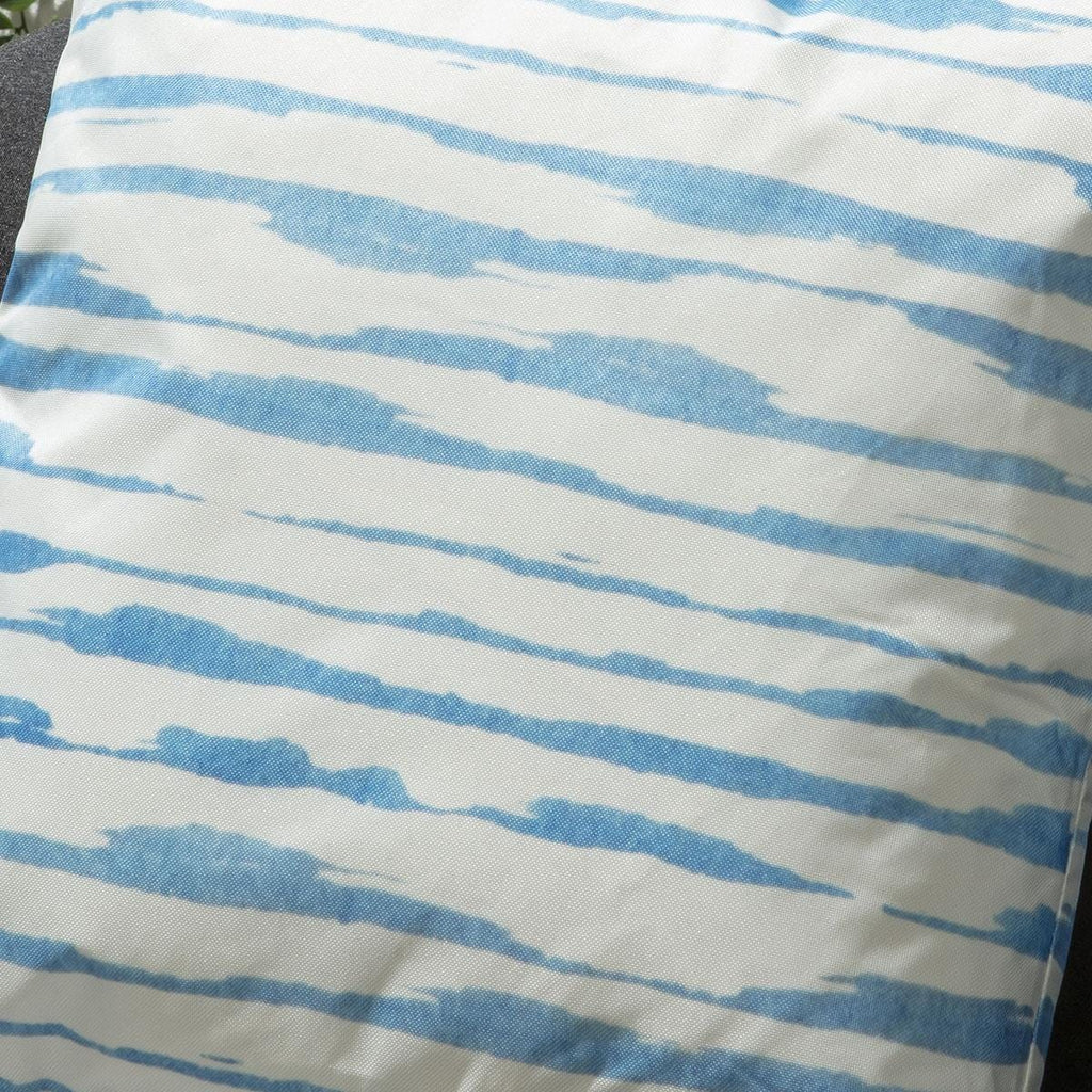 2 Blue & White Stripe Outdoor Cushions 45cm