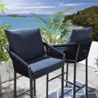 2 Cole Aluminium Outdoor Garden Bar Stools Blue