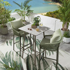 2 Cole Aluminium Outdoor Garden Bar Stools Green