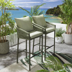 2 Cole Aluminium Outdoor Garden Bar Stools Green