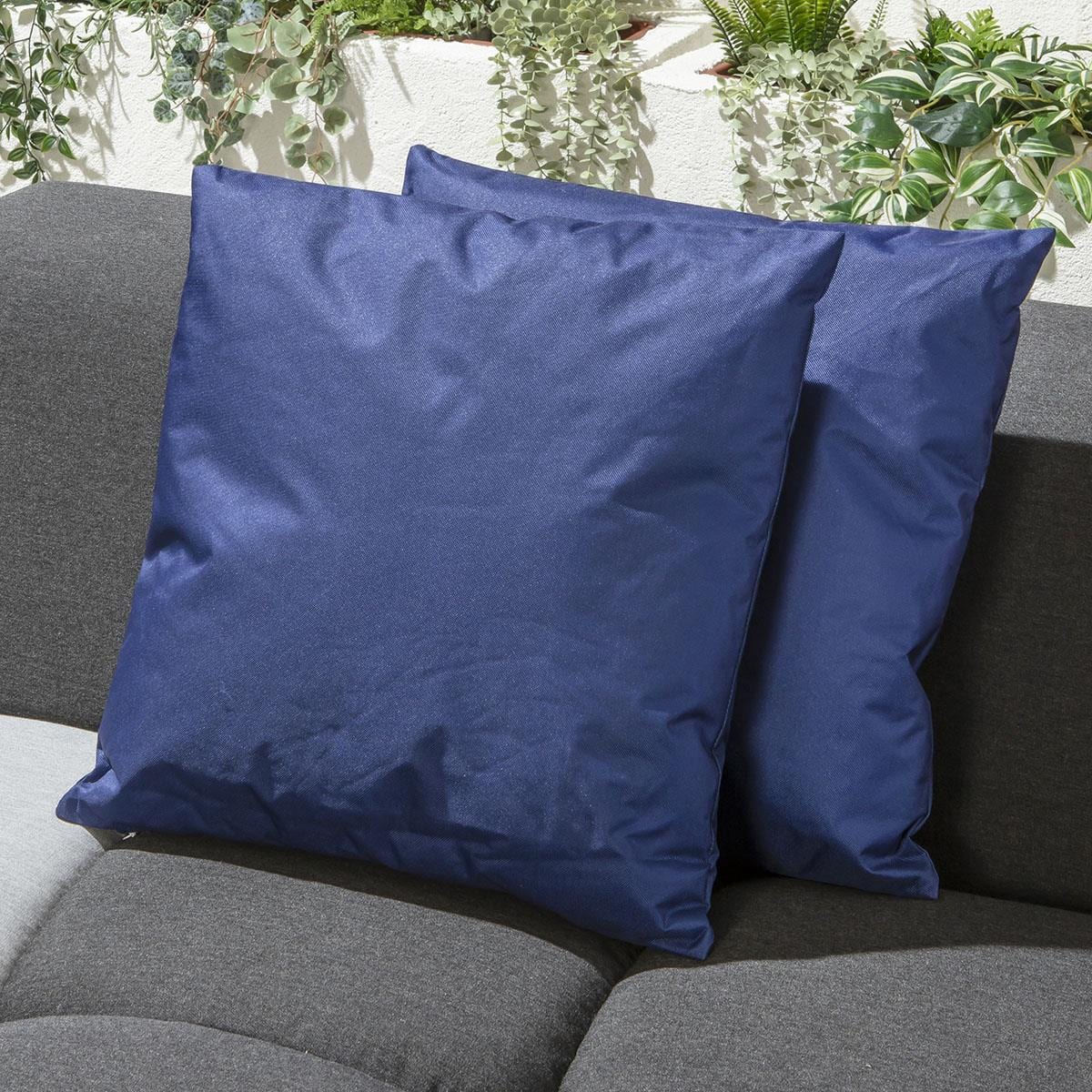 2 Navy Outdoor Garden Cushions 45cm