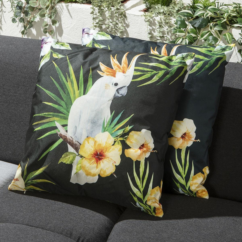 2 Tropical Parrot Outdoor Cushions 45cm