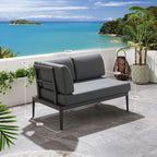 Ada Modular Outdoor Garden Bench Sofa Section Grey 123x73cm