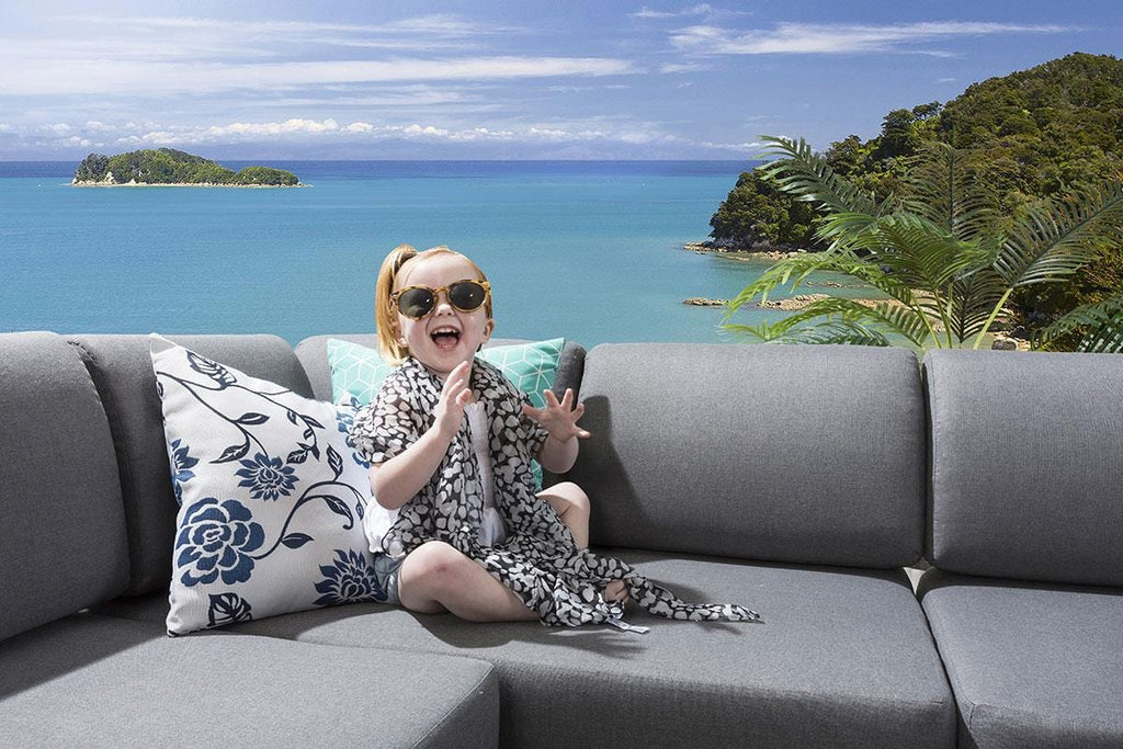 Ada Modular Outdoor Garden Bench Sofa Section Grey 123x73cm