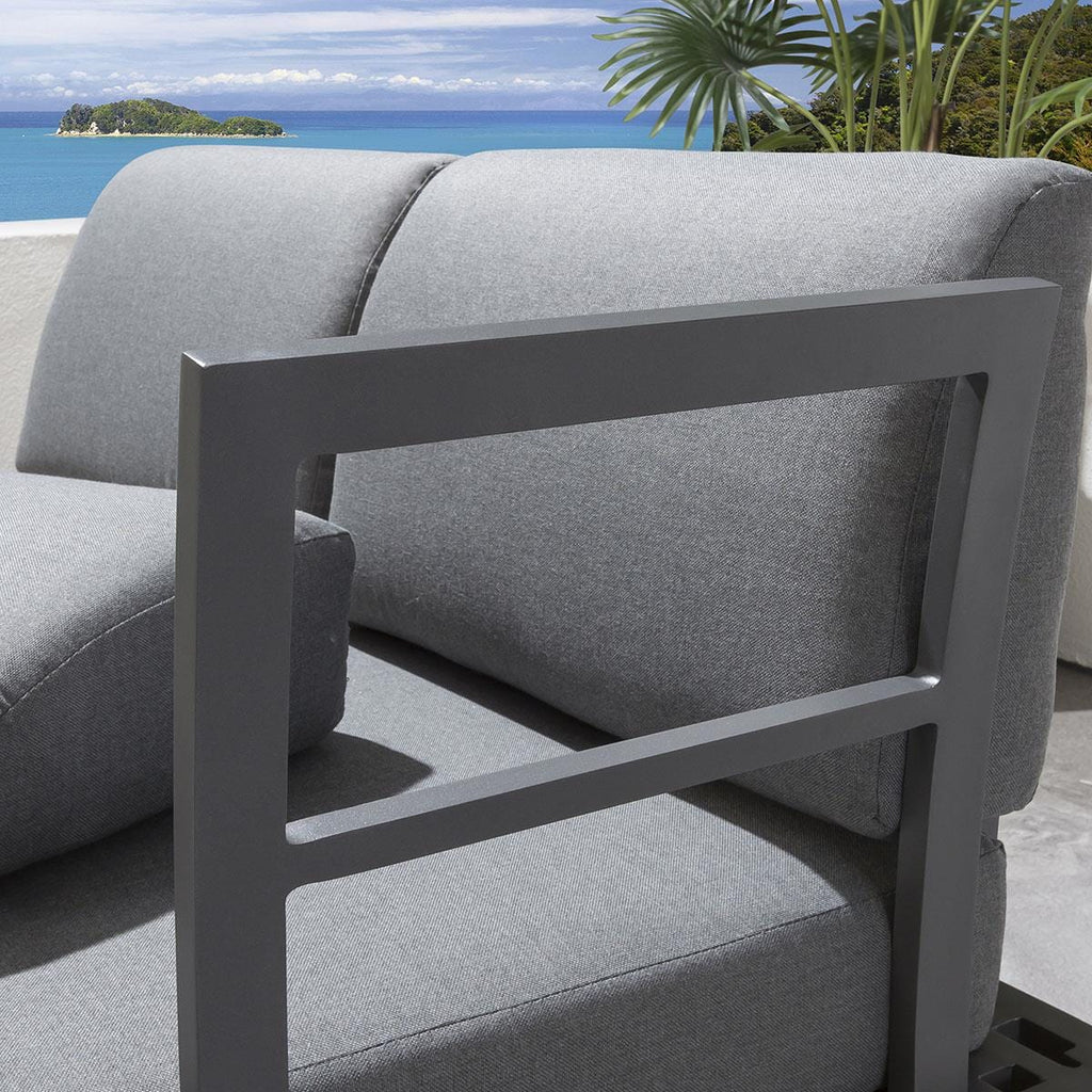Ada Modular Outdoor Garden Bench Sofa Section Grey 123x73cm