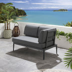 Ada Modular Outdoor Garden Bench Sofa Section Grey 123x73cm