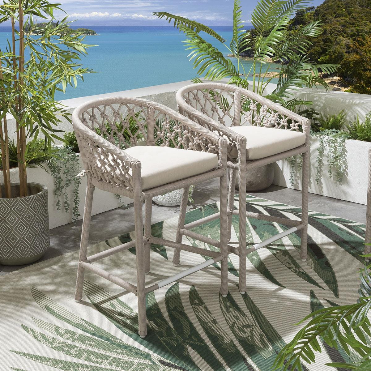 Amelia Garden Counter Stool Cream