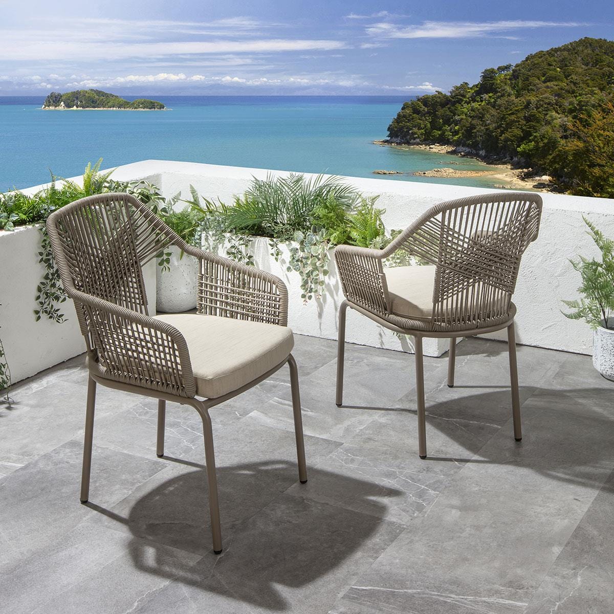 Cia Outdoor Garden Dining Chairs Beige