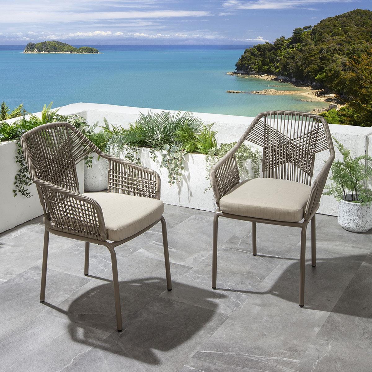 Cia Outdoor Garden Dining Chairs Beige