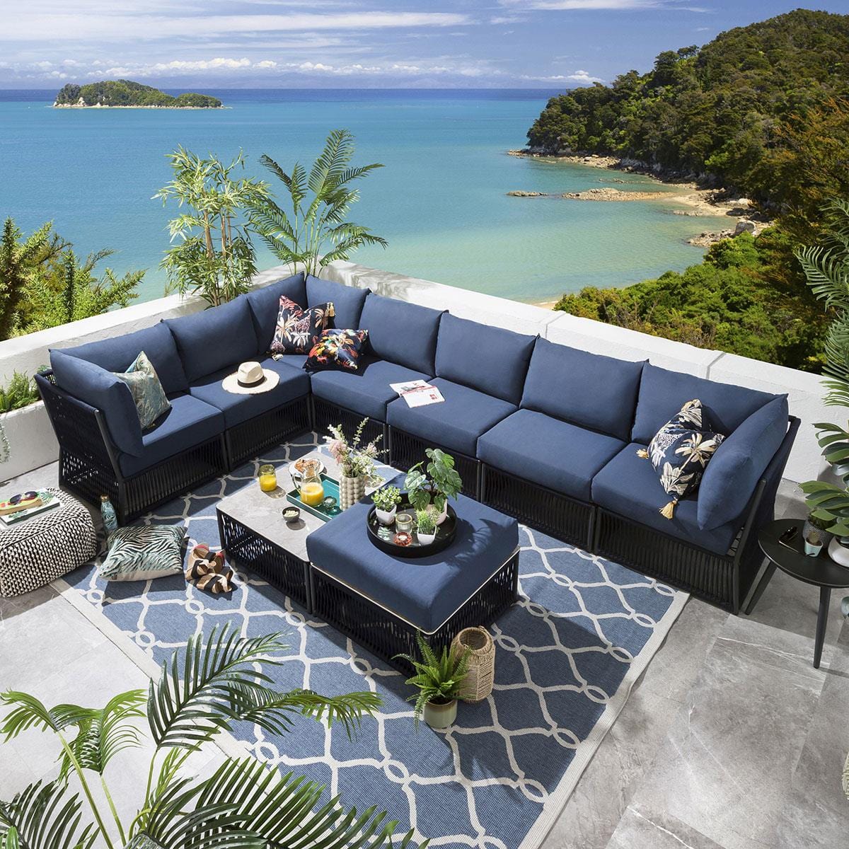 Cole Modular Corner Section Blue 74cm