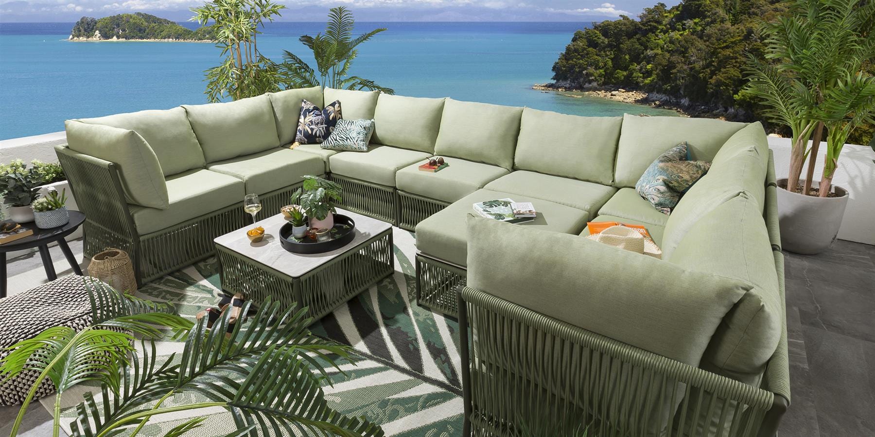 Cole Modular Corner Section Green 74cm