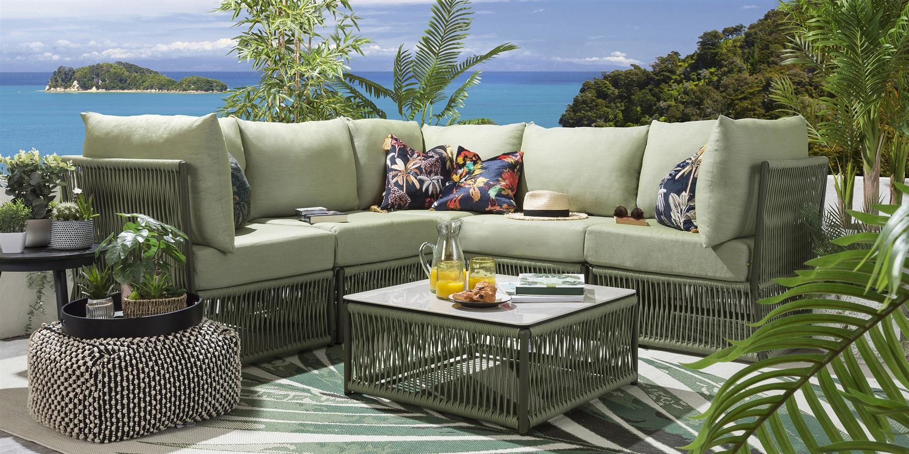 Cole Modular Corner Section Green 74cm