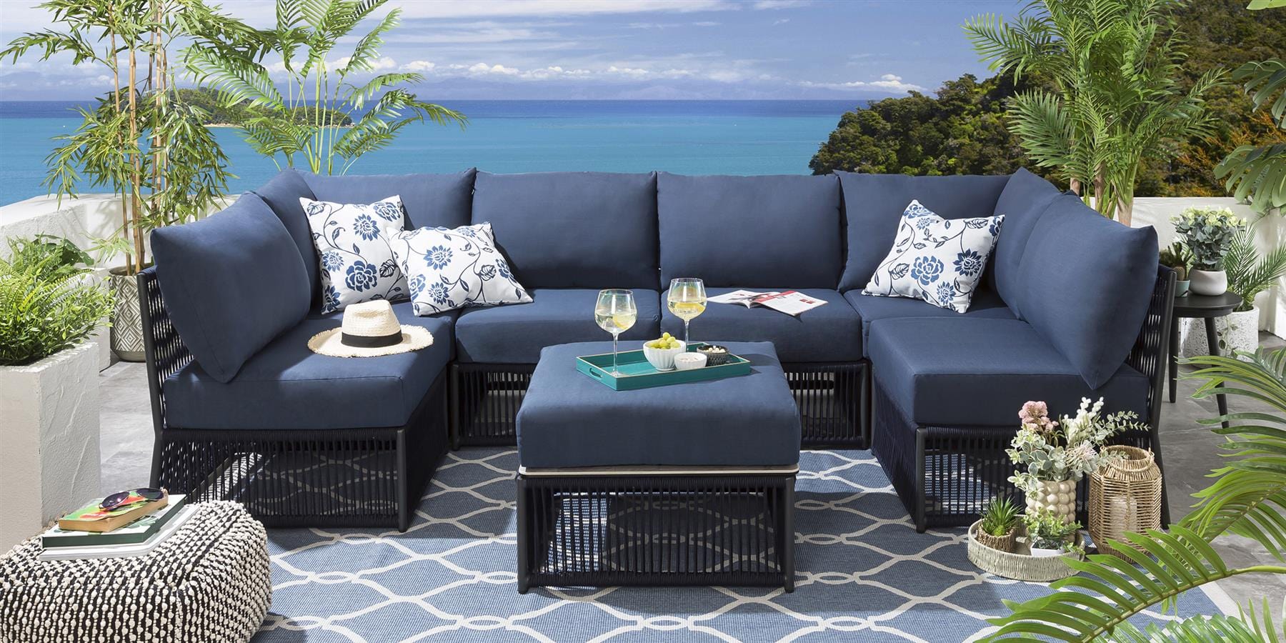 Cole Modular Middle Section Blue 70x74cm