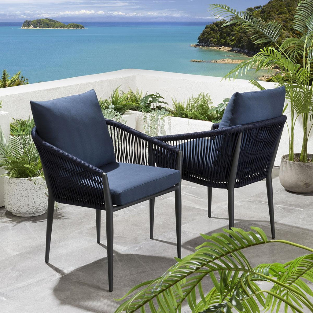 Cole Outdoor Garden Dining Chair Blue