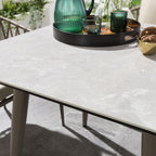 Garden Square Bistro Dining Table | Beige Aluminium & Durable Ceramic Top 90cm × 90cm