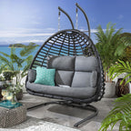 Bali Double Hanging Egg Chair Grey